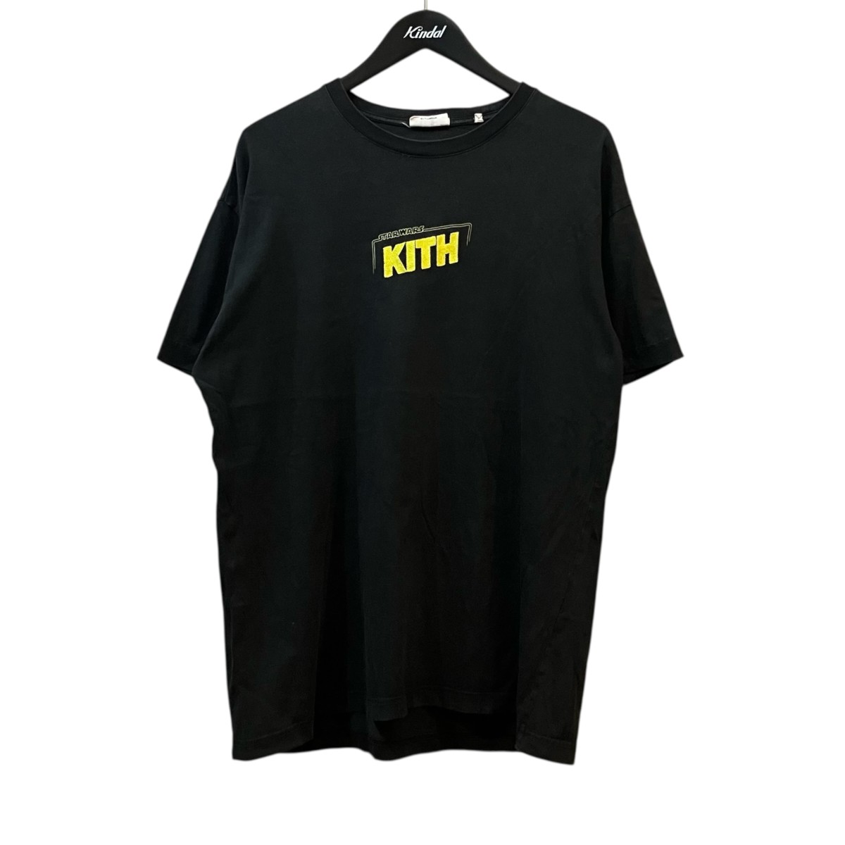 【中古】KITH×STAR WARS Credits Vintage Tee ヴィンテージ産業刺しゅうティーシャツ ウオッシュドブラック 大いさ：S 【030626】（口付け）