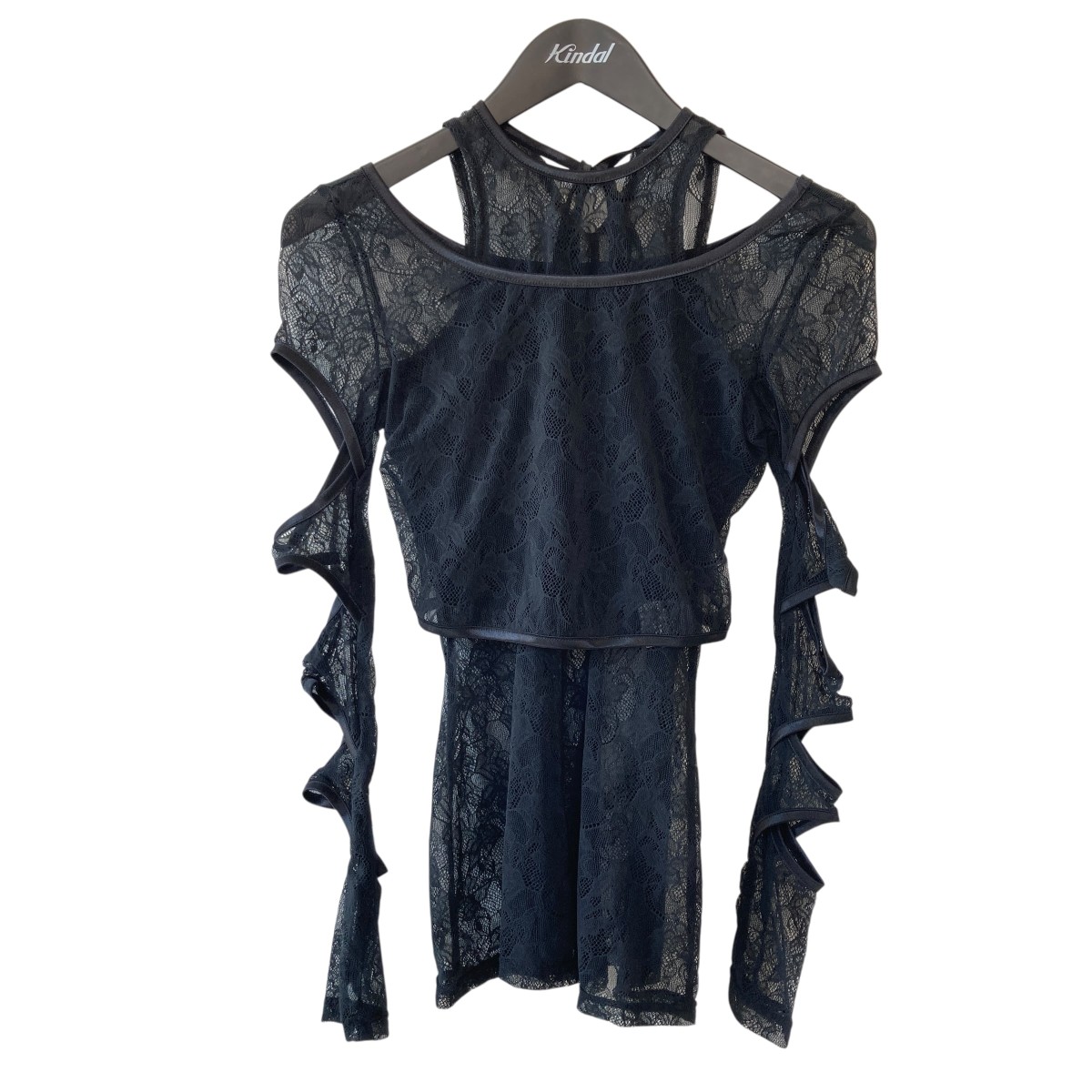 【中古】AKIKOAOKI CRBER LACE T ロングカットソー AA24AW-CST01 黒いこと 大きさ：無償性大きさ 【030626】（アキコアオキ）