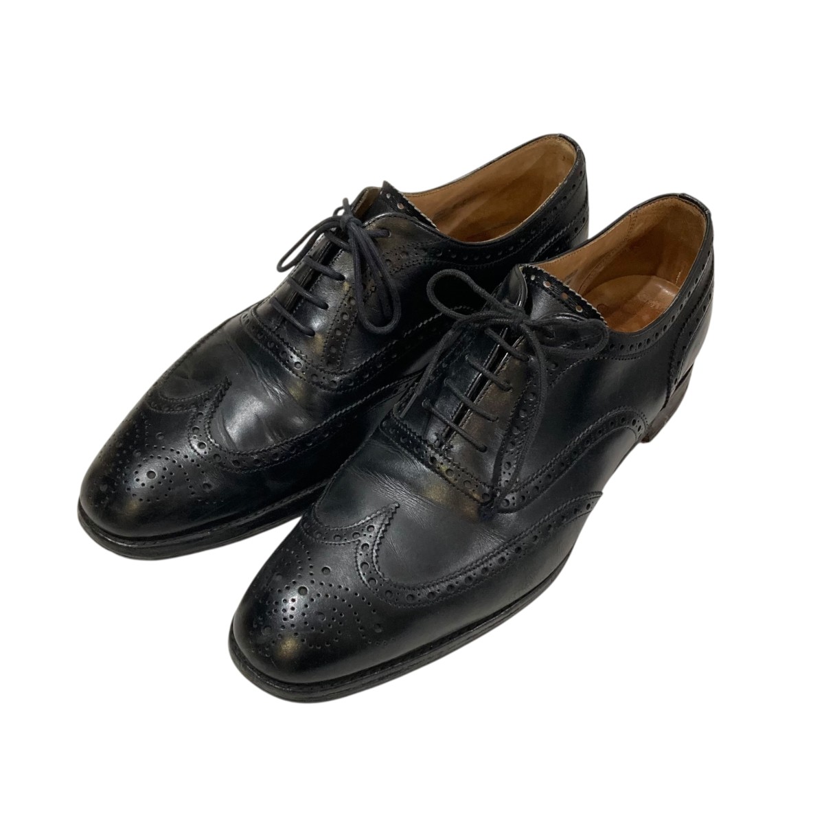 【中古】Joseph Cheaney 舞台の袖心付け なめし革シューズ A40J09 黒いこと 大きさ：8 1/2 【030626】（ジョセフチーニー）