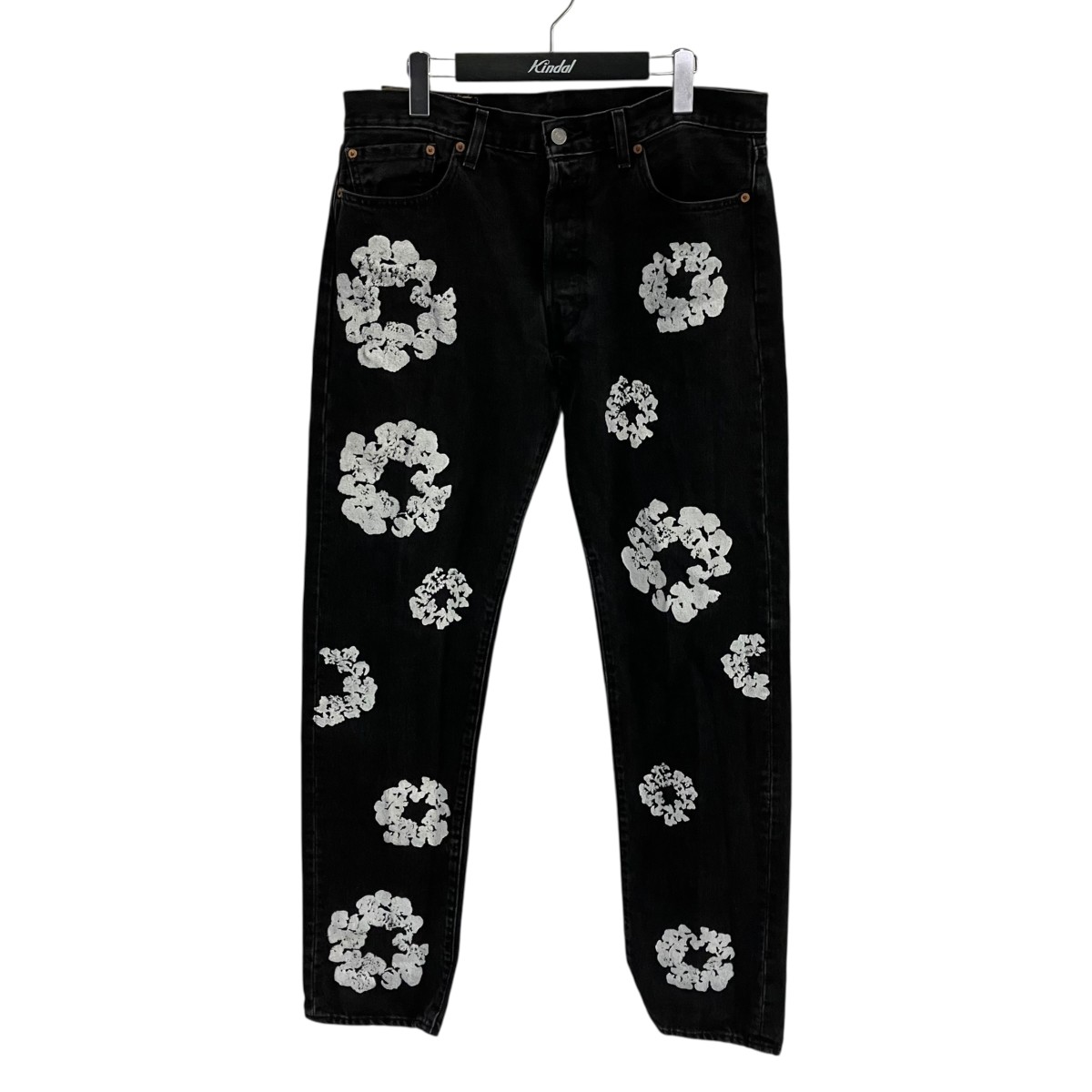 【中古】Denim Tears×LEVI’S ジーンズズボン下 パソコン9-A1592-0003 黒いこと 大きさ：W34 【030626】（デニムティアーズ×リーヴァイズジーンズ）