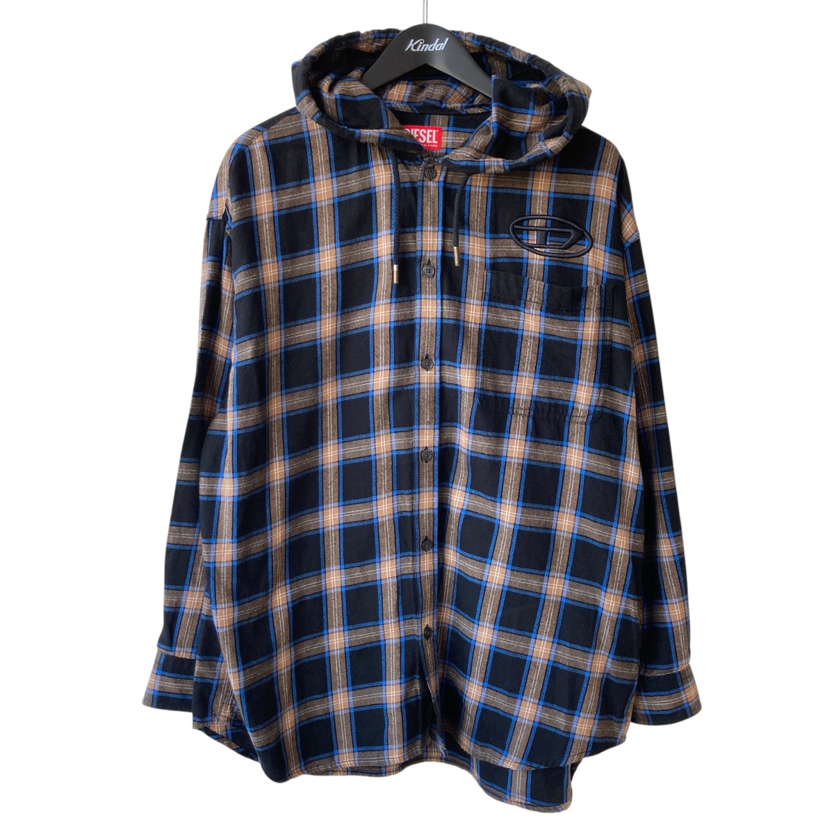【中古】DIESEL S-DEWNY-HOOD-AJFI パーカー A19446 黒いこと×ベージュ×青碧 大きさ：44 【030626】（ディーゼル）