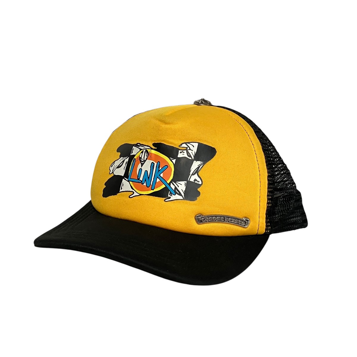 【中古】CHROME HEARTS×MATTY BOY MATTY BOY LINK TRUCKER MESH CAP メッシュ旗がしら 黄色×黒いこと 大きさ：os 【030626】（クロムハーツ）