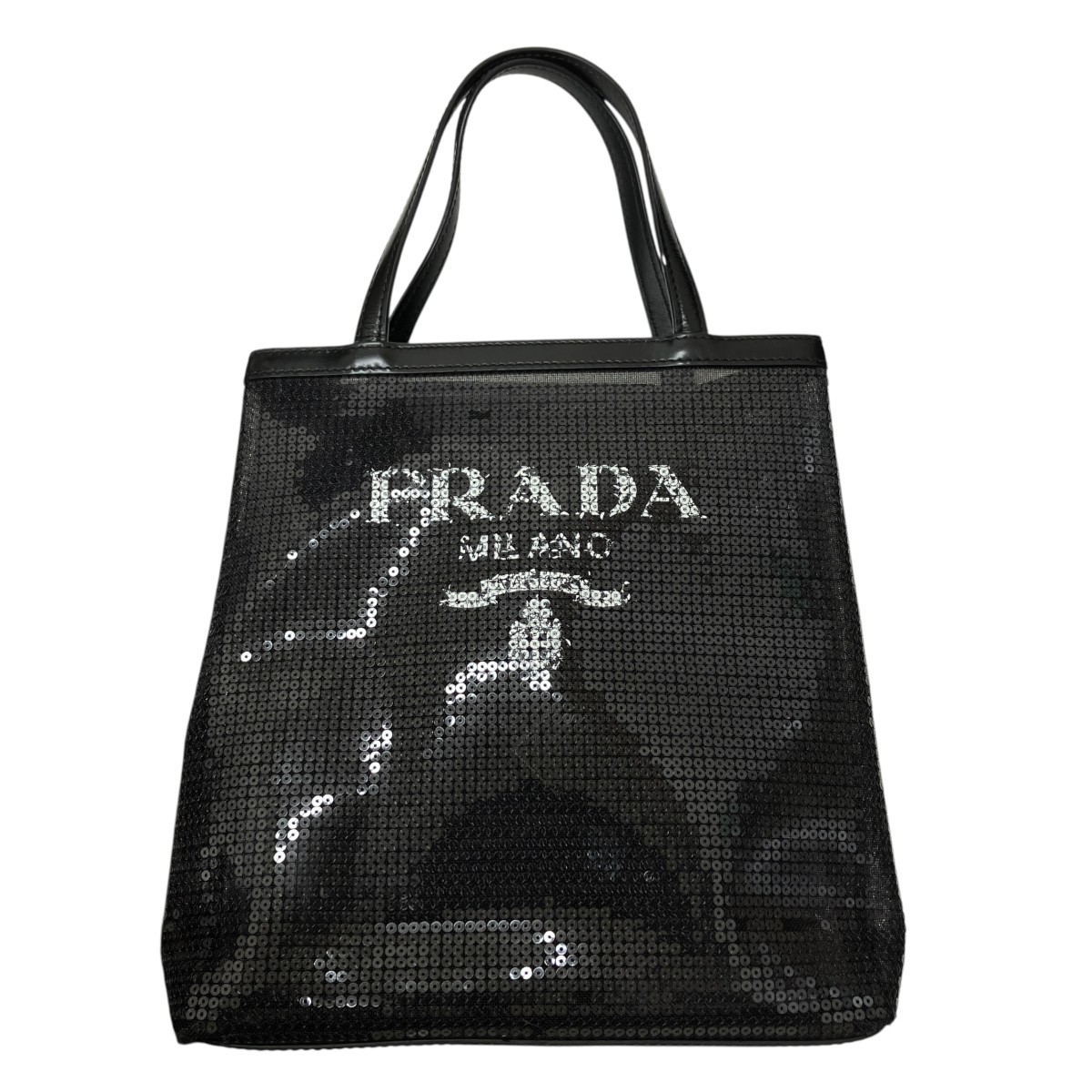 【中古】PRADA スパンコールメッシュトートバッグ トートバッグ 【030626】（プラダ）