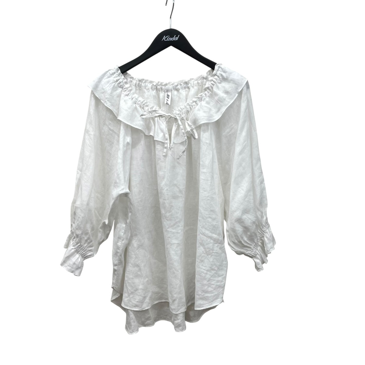 【中古】CLOTH＆CROSS リネンフリルブラウス 白いこと 大いさ：FREE 【030626】（はりつけ台＆はりつけ台）