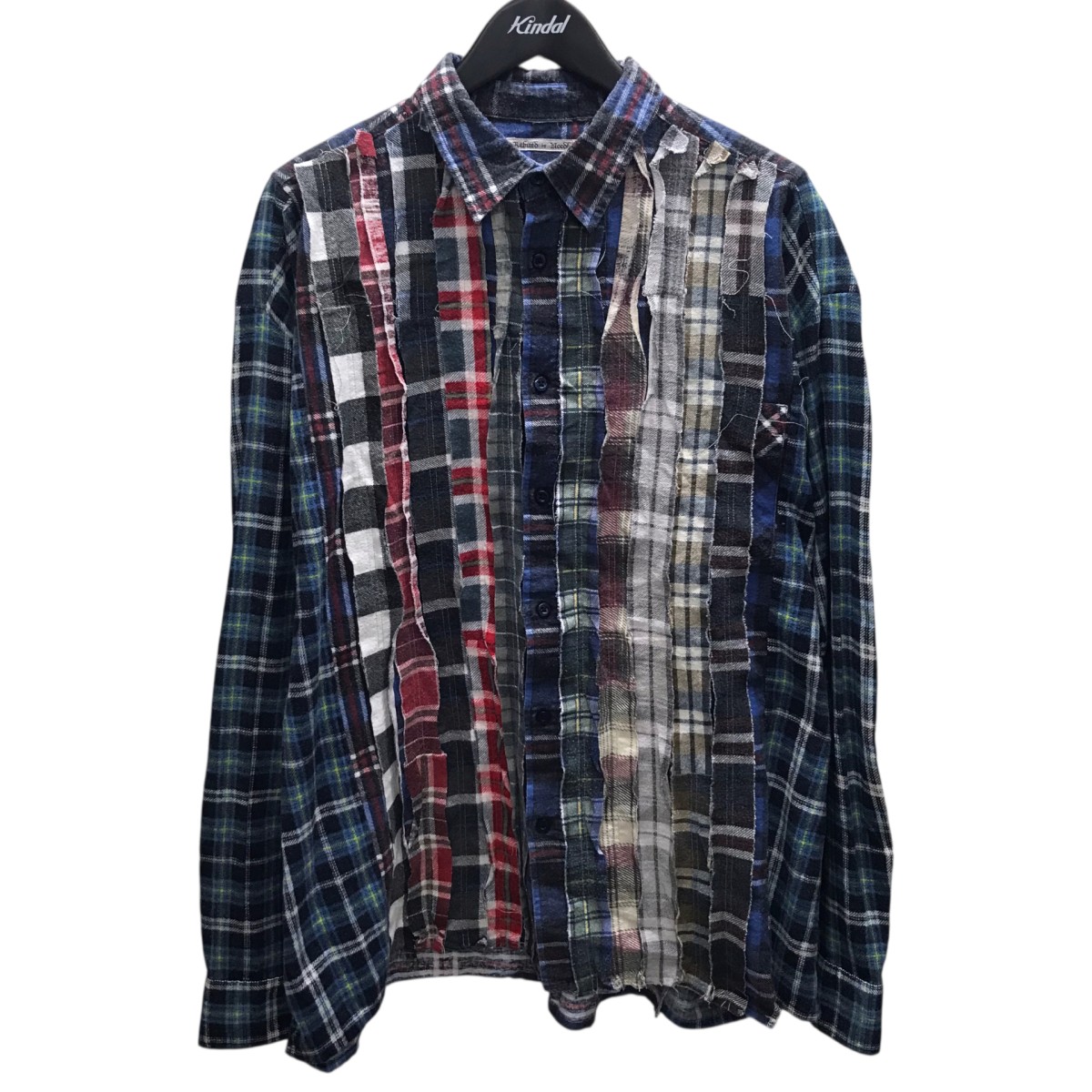 【中古】Rebuild by Needles Flannel Shirt -Ribbon Shirt 再打ち立てるプルオーバー 青碧 大きさ：- 【030626】（リビルドバイニードルズ）