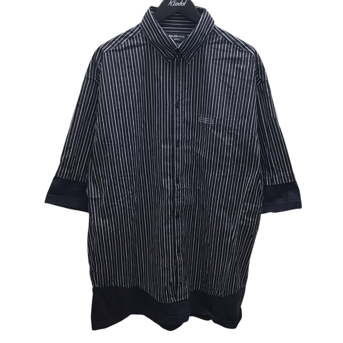 【中古】BALENCIAGA レイヤードシャツ 黒いこと 大いさ：38 【030626】（バレンシアガ）