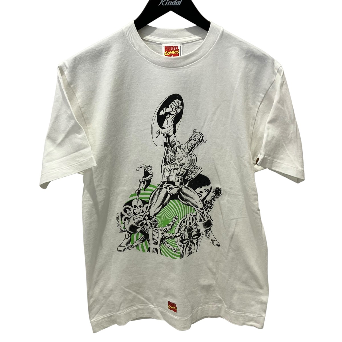 【中古】A BATHING APE×MARVEL COMICS 半袖プルオーバー 白いこと 大きさ：M 【030626】（アベイシングエイプ×マーベル・コミック）