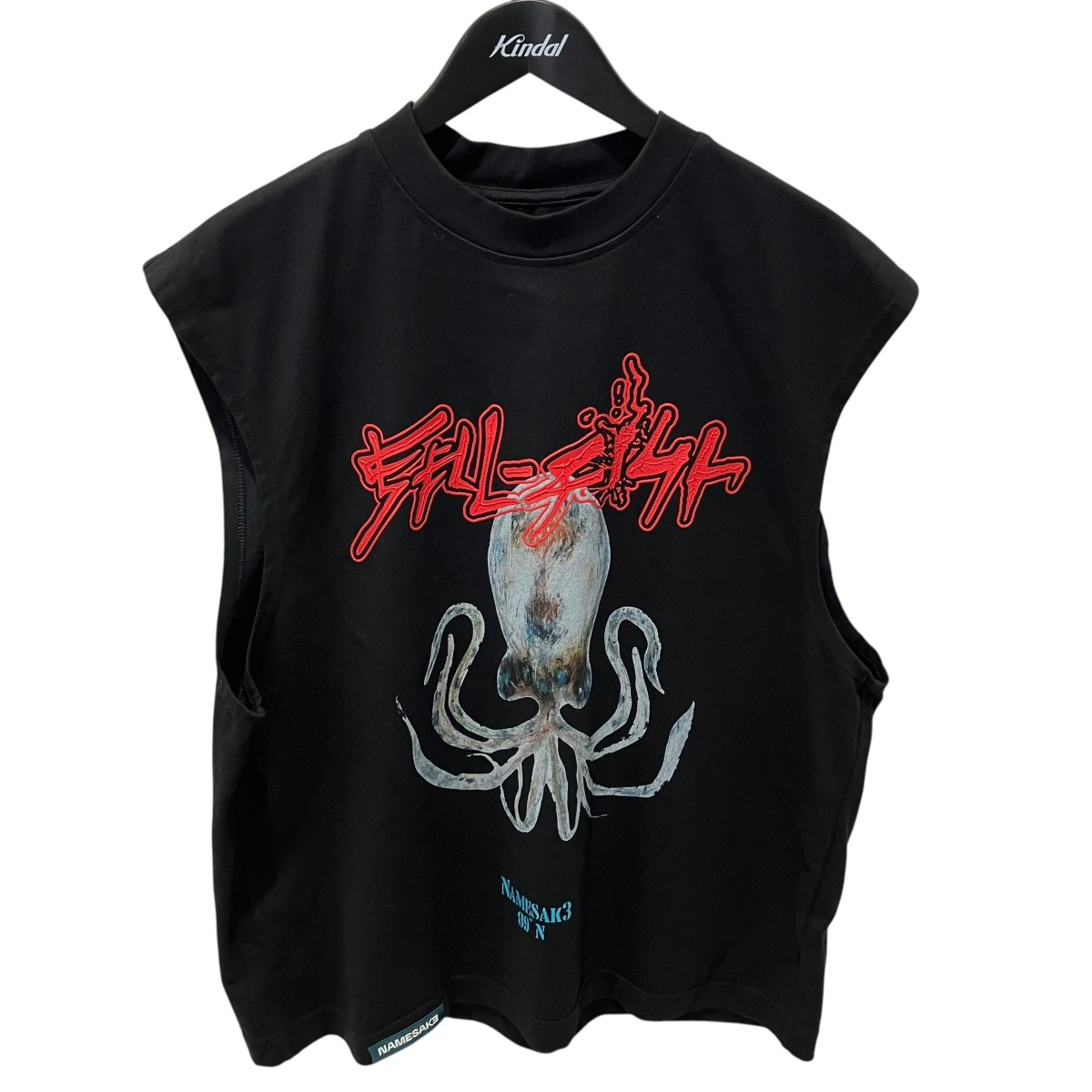 【中古】NAMESAKE NS EVANSSELL FISH SQUID TANK ノースリーブカットソー N3-SS25-N3-TSG-4B-EB 黒いこと 大きさ：L 【030626】（ネイムセイク）