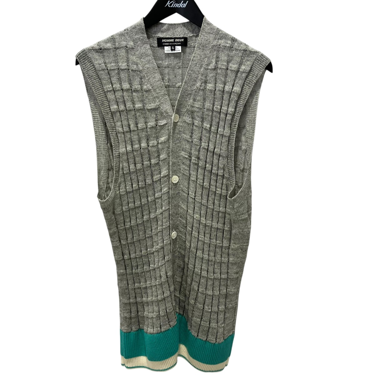 【中古】COMME des GARCONS HOMME DEUX 24SS リネン混編み物より良い 編み物より良い DM-N503 薄墨色 大きさ：XL 【030626】（コムデギャルソンオムドゥ）