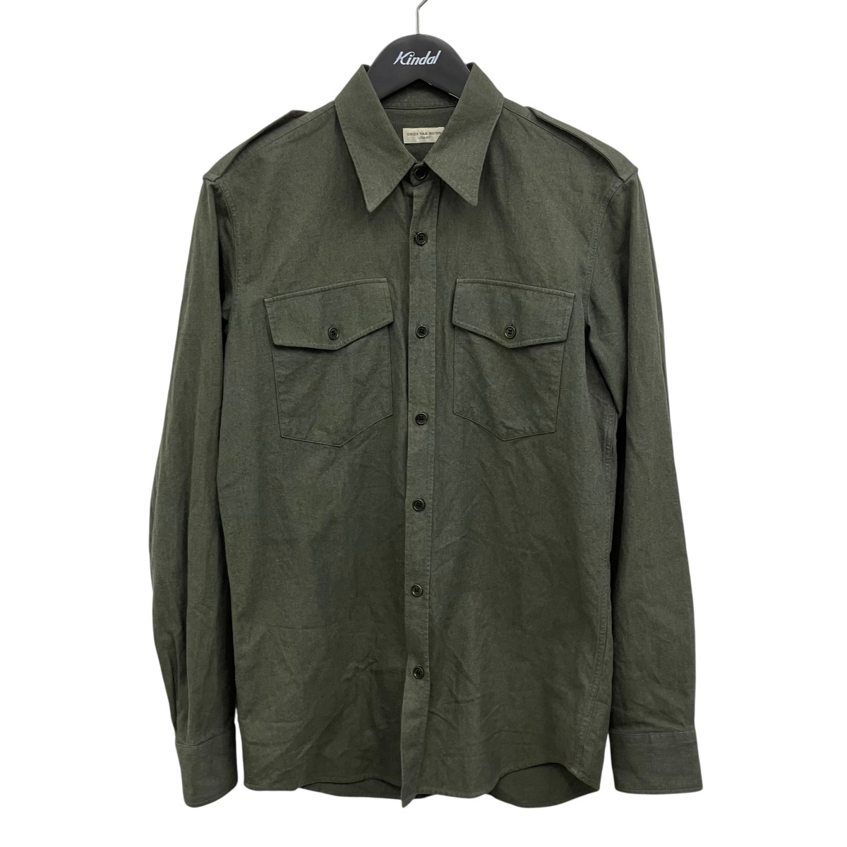 【中古】DRIES VAN NOTEN エポレットシャツ カーキ 大きさ：46 【030626】（ドリスヴァンノッテン）