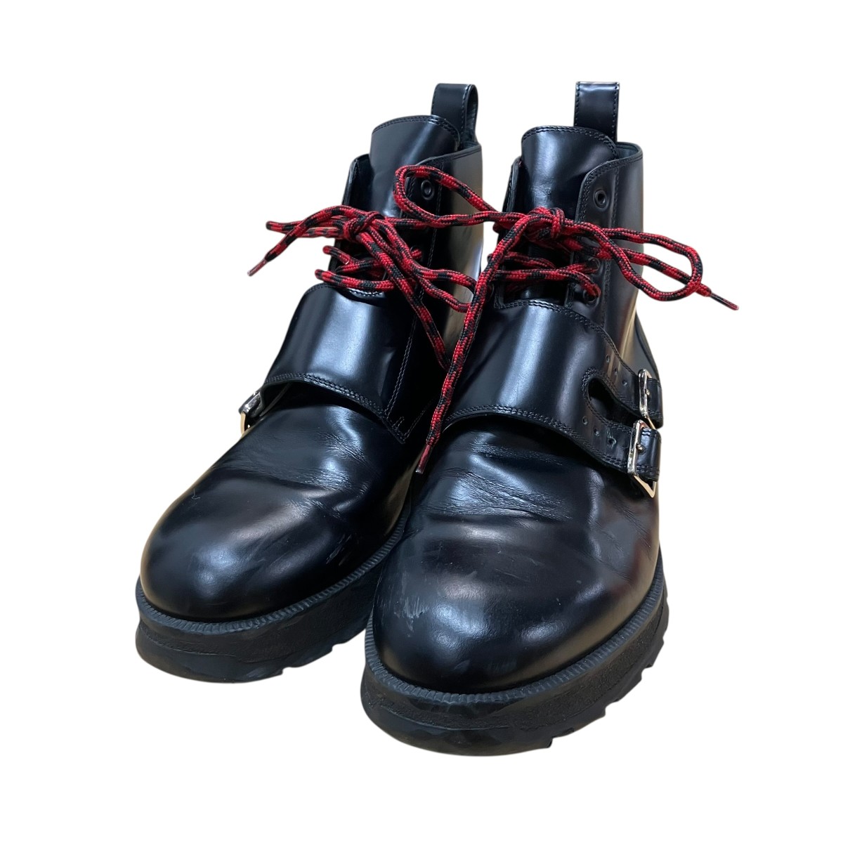 【中古】Christian Dior バックル付き添い人なめし革ブーツ 黒いこと 大きさ：42 【030626】（ディオール）