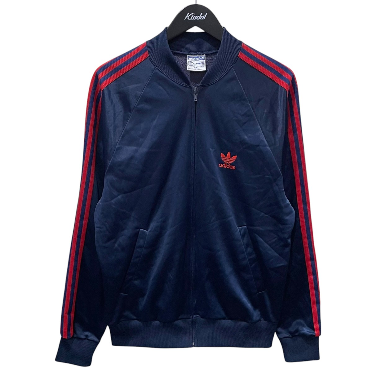 【中古】adidas 80s 貨物自動車上衣 ATP模範例 USA製 KEYROLAN ネイビー・レッド 大きさ：M 【030626】（アディダス）