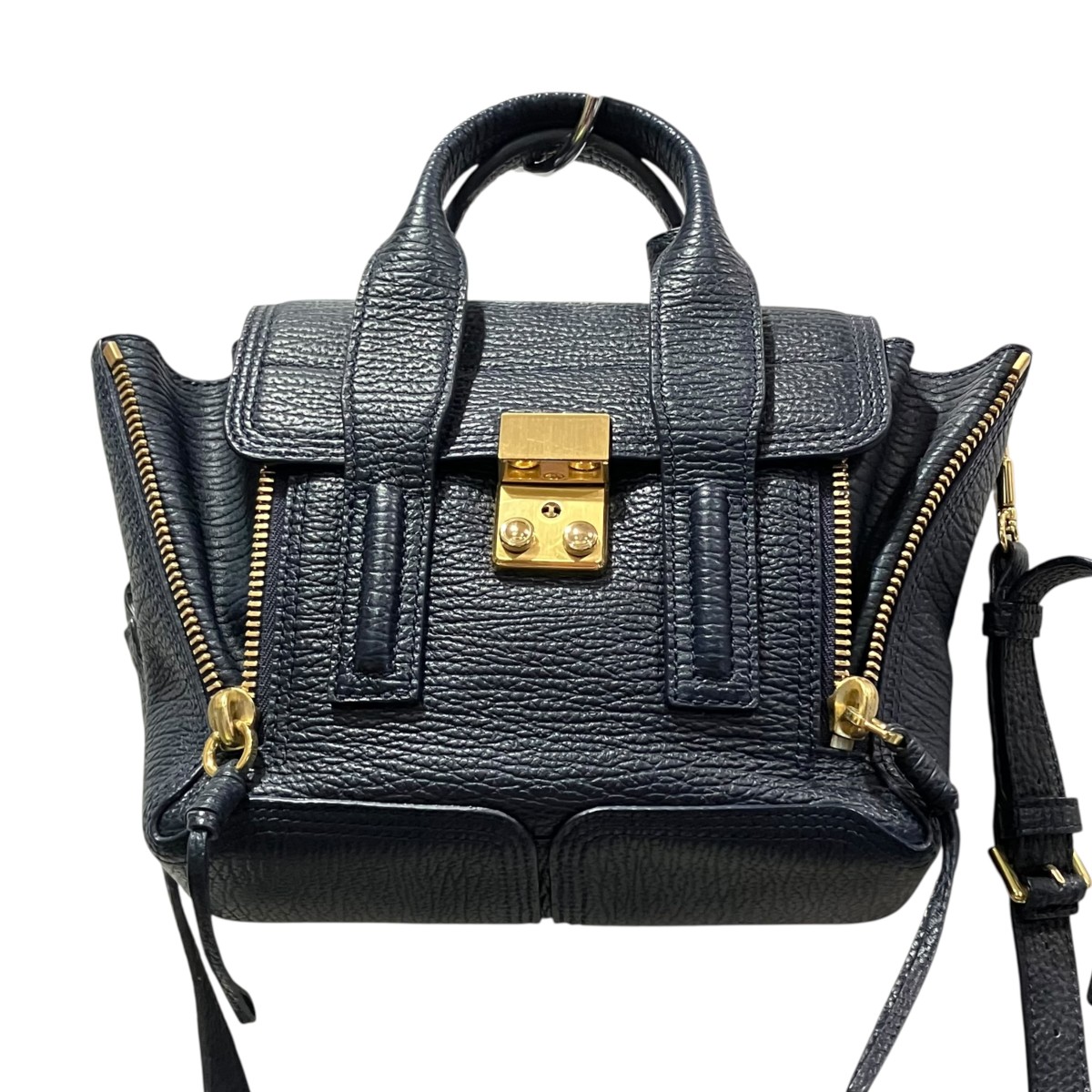 【中古】3．1 phillip lim Pashliサッチェルバッグ 米国海軍 【030626】（スリーワンフィリップリム）