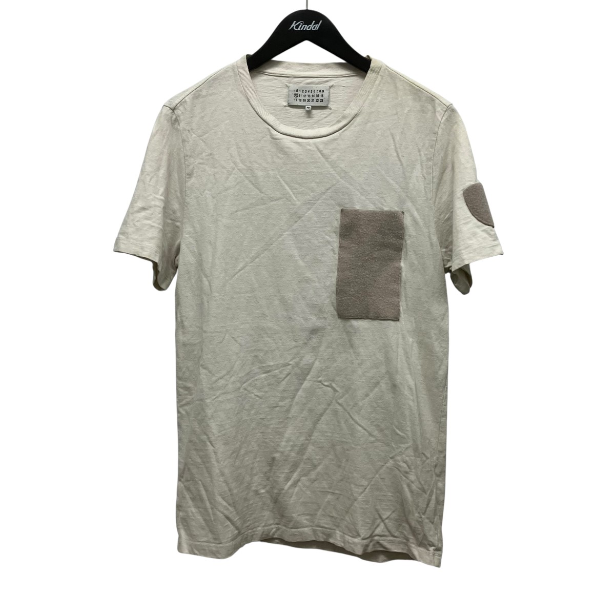 【中古】Maison Margiela ベルクロパッチデザインティーシャツ S50GC0467 S22948 象牙色 大きさ：48 【030626】（メゾンマルジェラ）