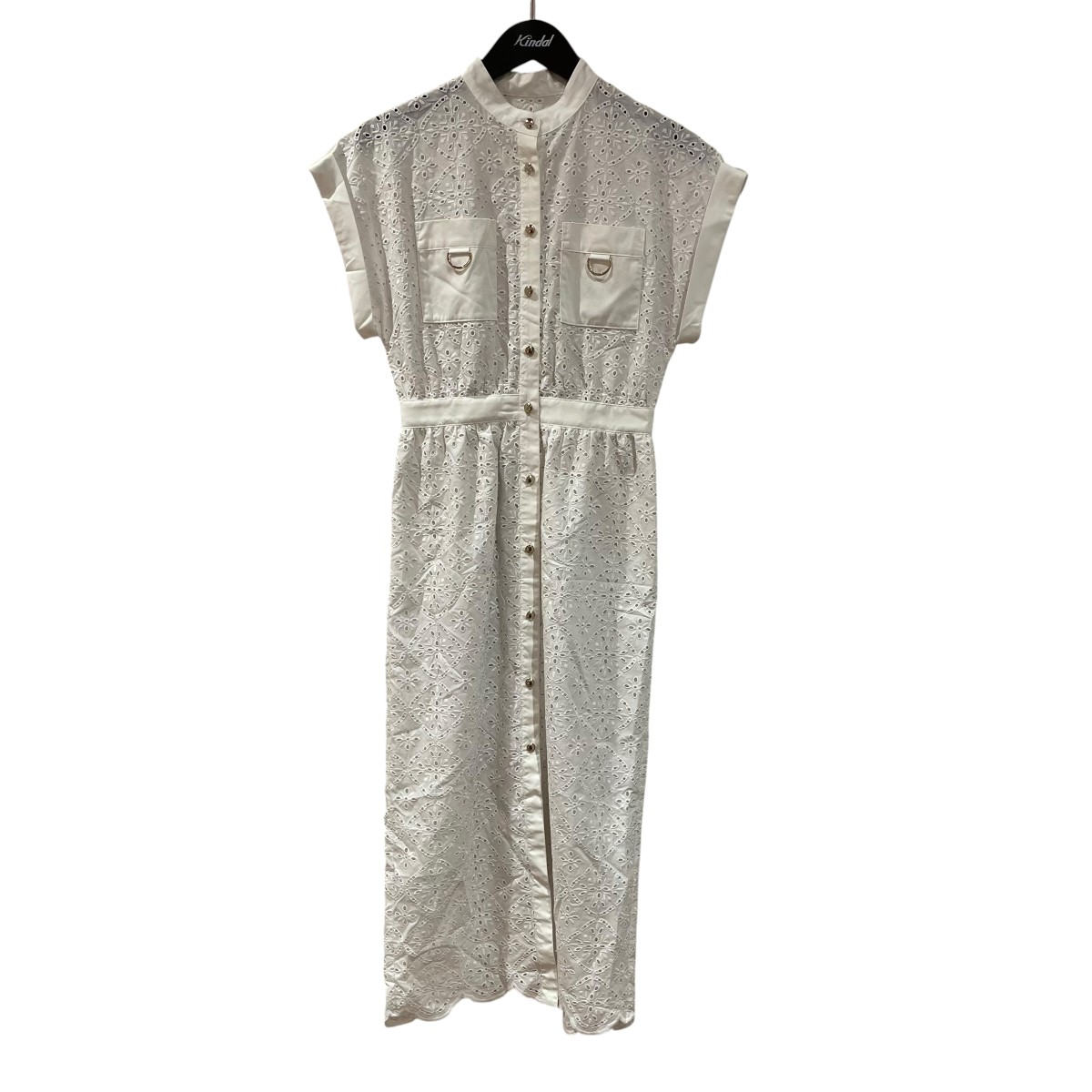 【中古】Loulou Willoughby エンブロイダリーワンピース ノースリーブ衣装 212410-14-240-01-010 白いこと 大きさ：1 【030626】（ルルウィルビー）