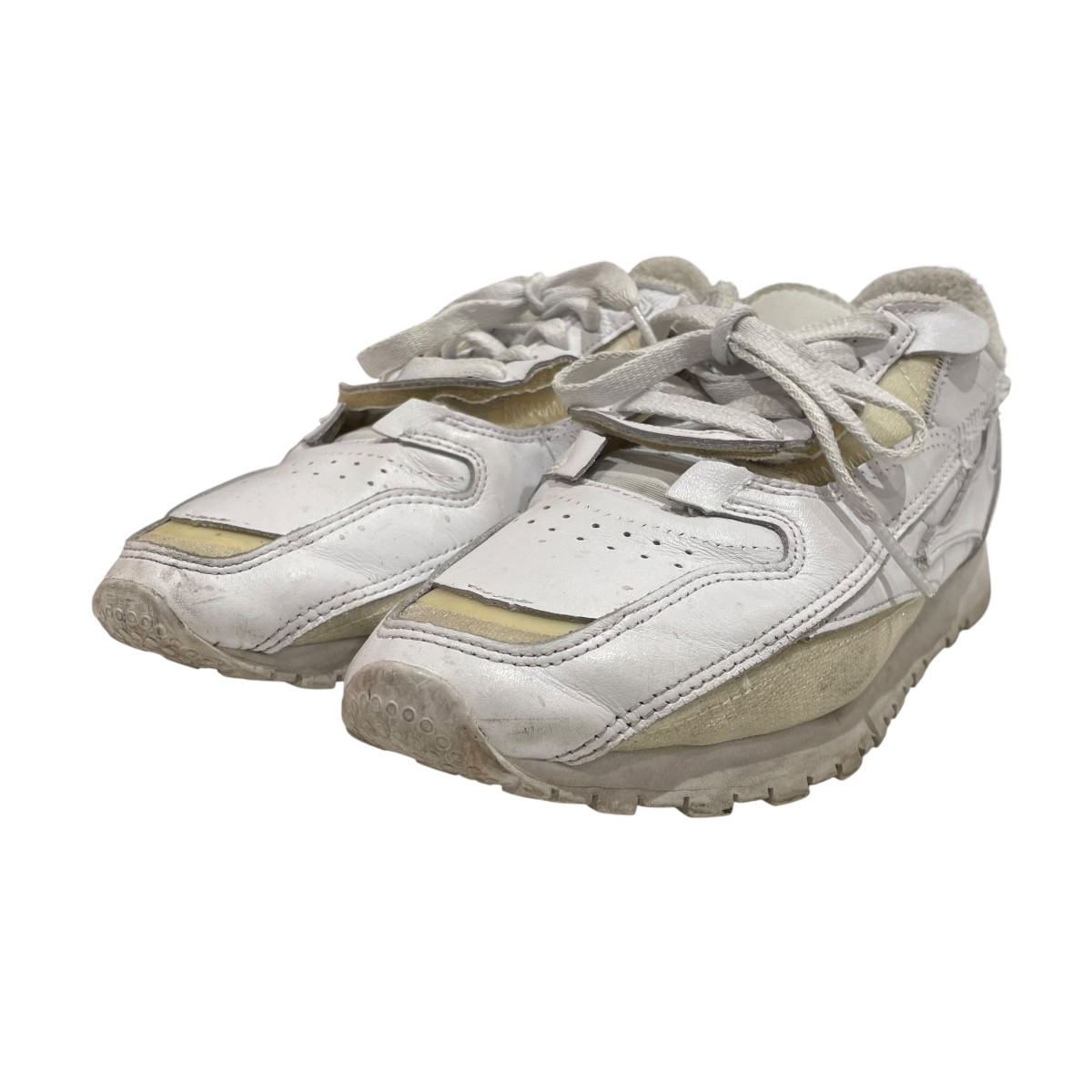 【中古】Maison Margiela×REEBOK CLASSIC PROJECT 0 CL MEMORY OF V2 ローカットスニーカー 622GV9344 白いこと 大いさ：24 【030626】（メゾンマルジェラ）