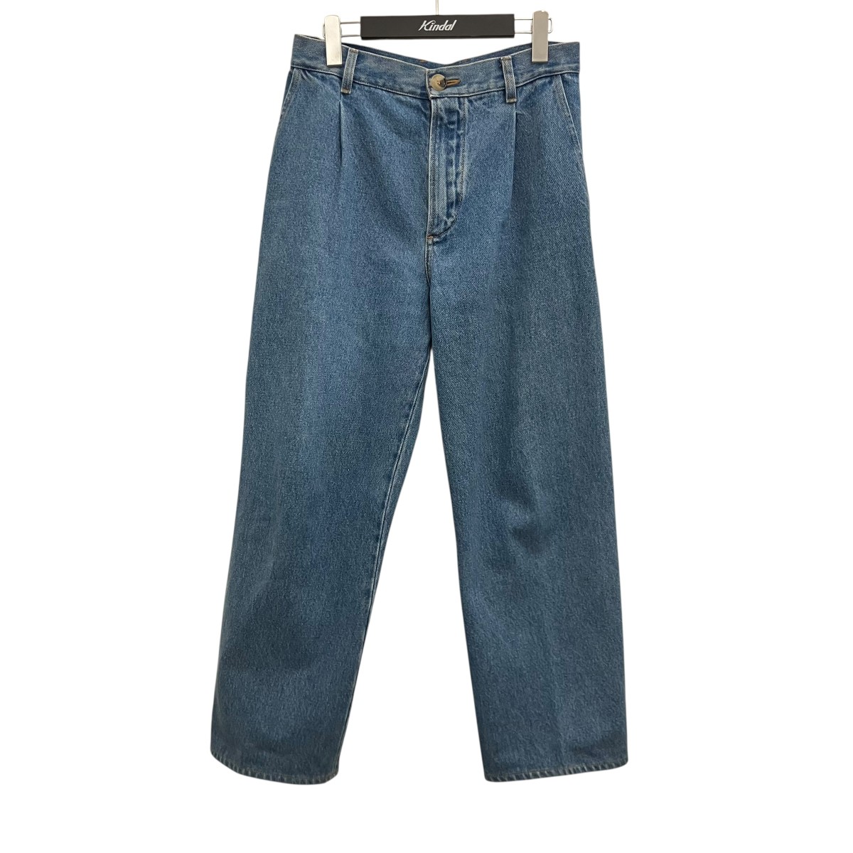 【中古】Cristaseya 【DENIM PLEATED TROUSERS】 ジーンズズボン下 インディゴ 大きさ：S 【030626】（クリスタセヤ）