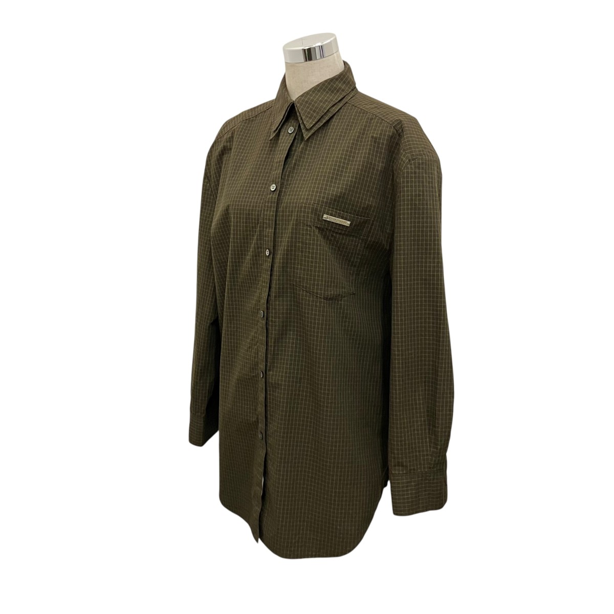 【中古】PRANK PROJECT 【DOUBLE COLLAR POWER SHIRT OVER SHIRT】 照合のしるしプルオーバー 31252315601 オリーブ赤銅色 大きさ：FREE 【030626】（プランクプロジェクト）