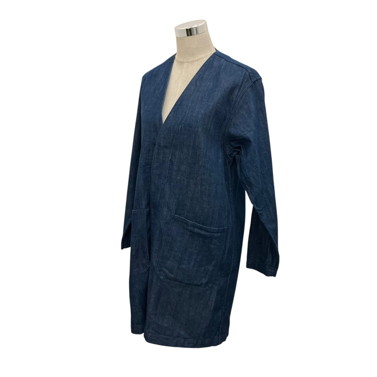 【中古】HYKE ノーカラーデニムコート 141-17010 インディゴ 大きさ：1 【030626】（山歩き）