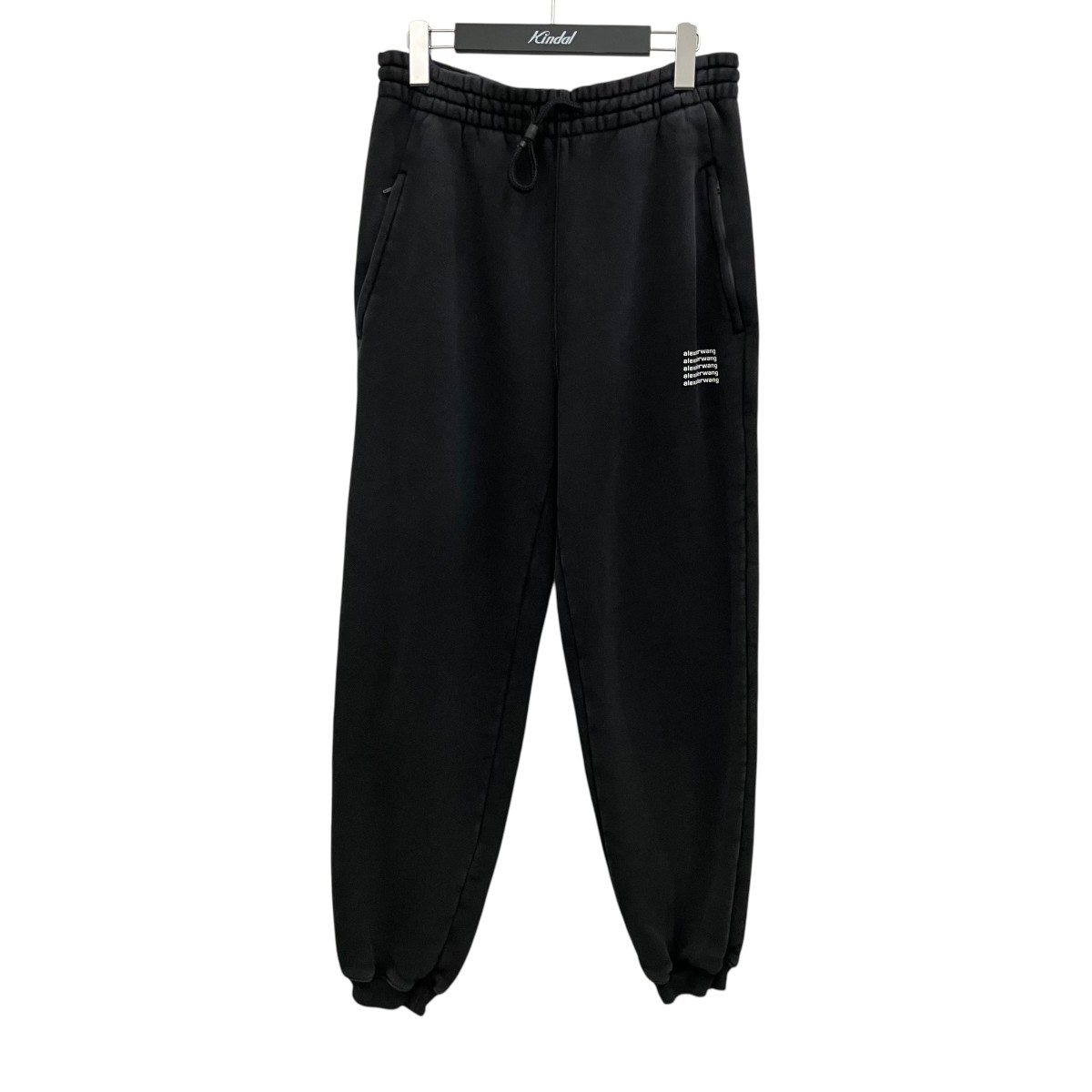 【中古】ALEXANDER WANG ウォッシュ工業ロゴスウェットパンツ UCC3224049 黒いこと 大きさ：S 【030626】（アレキサンダーワン）