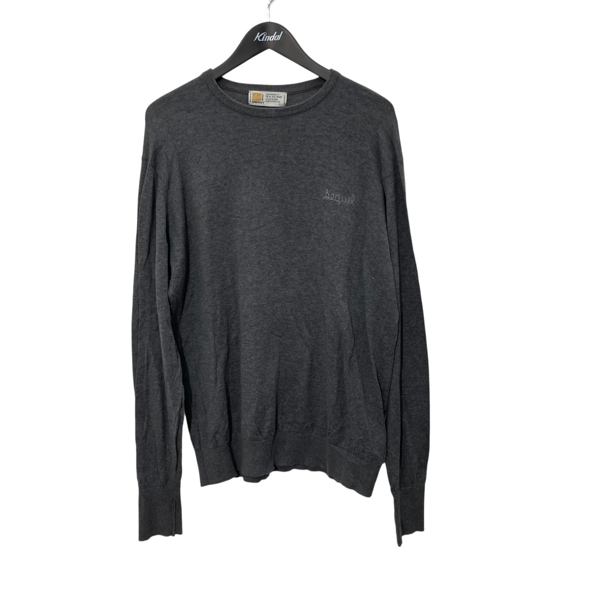 【中古】JOHN SMEDLEY×FRAGMENT DESIGN ロングスリーブカットソー 薄墨色 大いさ：L 【030626】（ジョンスメドレー×フラグメントデザイン）