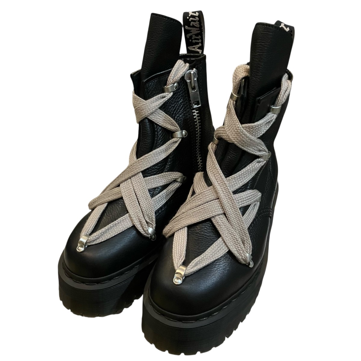 【中古】RICK OWENS×Dr．Martens 「1460 QUAD PENT 8 HOLE BOOT」 ペント8大広間ブーツ 27977001 黒いこと 大きさ：UK6(24コマーシャル) 【040626】（リックオウエンス×御医者さんマーチン）