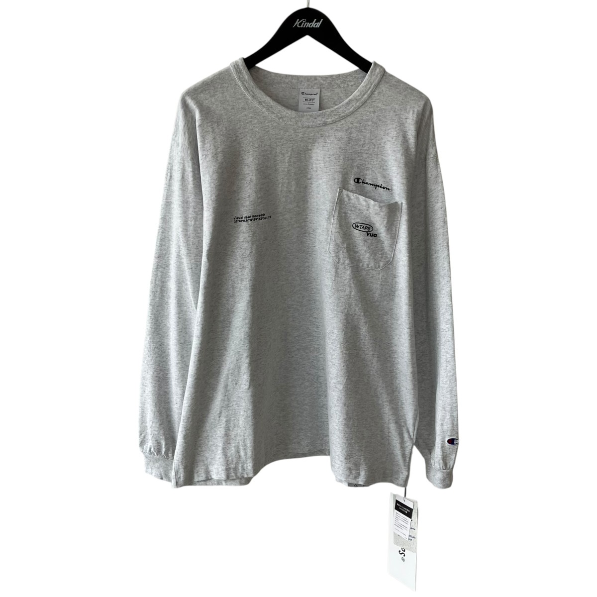 【中古】WTAPS×Champion Academy ／ LS ／ Cotton ロングカットソー 252HBCHD-CSM02S 薄墨色 大きさ：L 【040626】（ダブルタップス×はやりっ児）