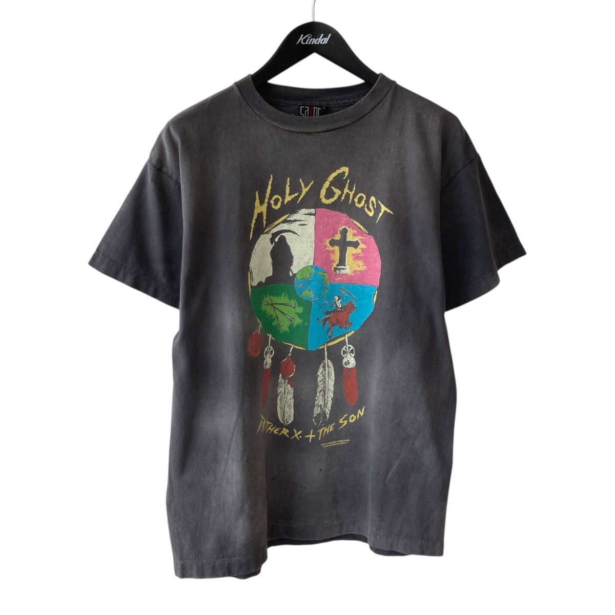 【中古】SAINT MICHAEL LM_SS TEE ／ HOLY GHOST ティーシャツ sm-ys8-0000-c43 薄墨色 大きさ：S 【040626】（仙マイケル）