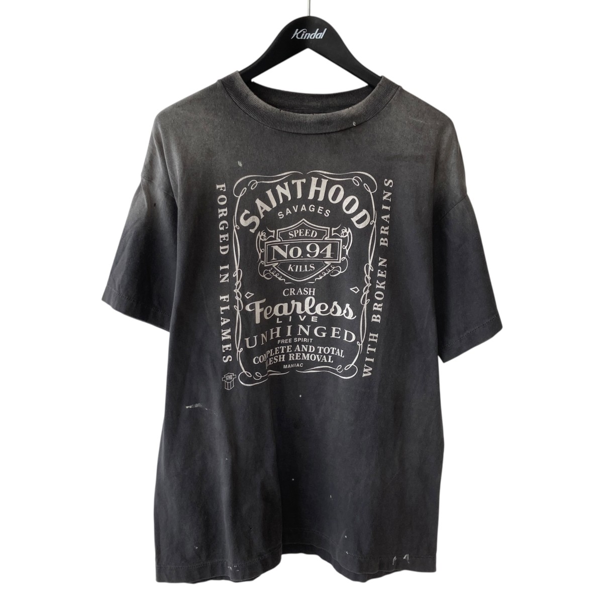 【中古】SAINT MICHAEL NEIGHBORHOOD SS Tee STHD．FEARLESS プルオーバー SM-HR8-0000-C70 薄墨色 大きさ：S 【040626】（仙マイケル）
