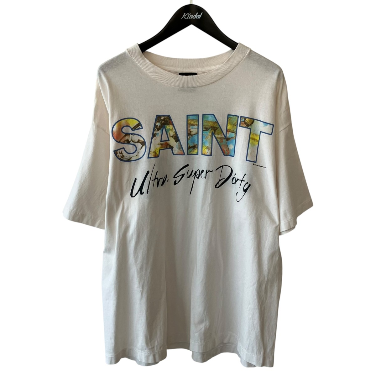 【中古】SAINT MICHAEL SS TEE／SUPER DIRTY ティーシャツ SM-HR8-0000-025 白いこと 大きさ：XL 【040626】（仙マイケル）