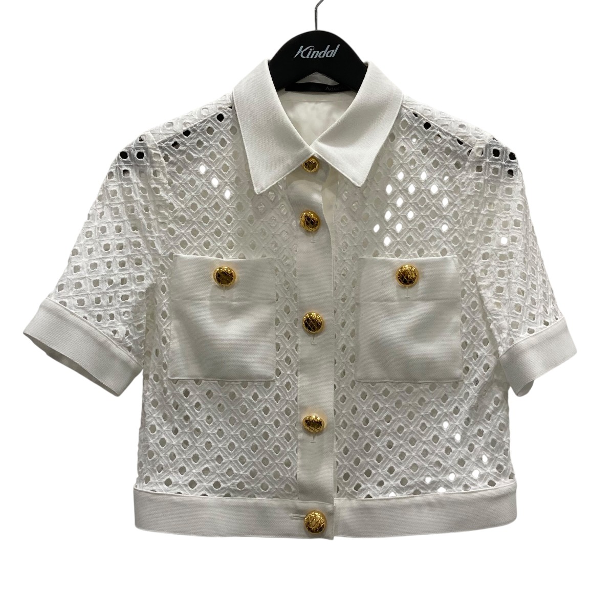 【中古】Adonisis 半袖上衣 230201 白いこと×ゴールド 大きさ：F 【040626】（アドニシス）