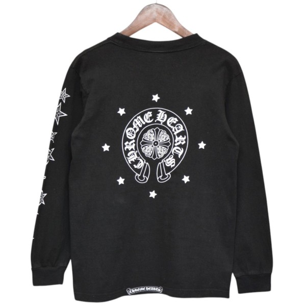 【中古】CHROME HEARTS Malibu OLD STAR LS TEE ホースシュープリントロングスリーブティーシャツ 黒いこと 大きさ：S 【030626】（クロムハーツ）