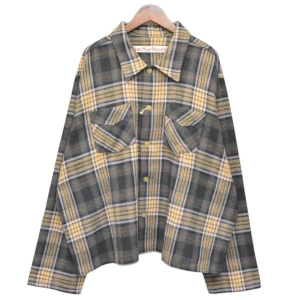 【中古】Stockholm Surfboard Club 2024AW Club Overshirt クラブオーバーサイズシャツジャケット 4020700198 赤銅色×黒いこと 大いさ：L 【020626】（ストックホルムサーフボードクラブ）