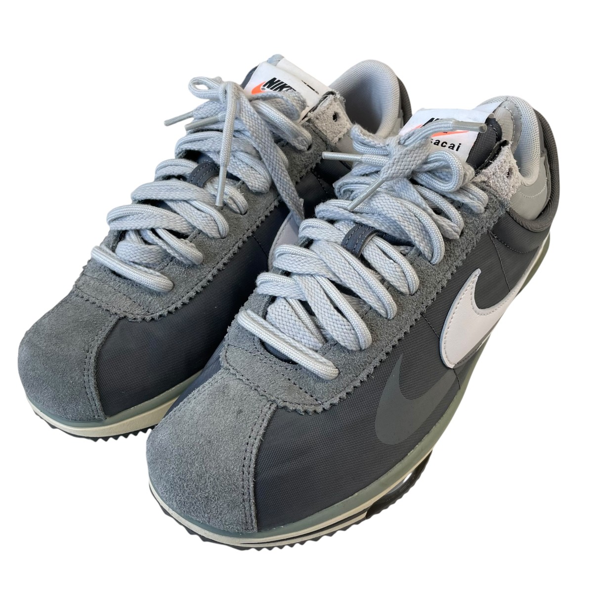 【中古】NIKE×sacai Zoom Cortez Sp ローカットスニーカー DQ0581-001 薄墨色 大きさ：28コマーシャル 【040626】（ナイキ×サカイ）