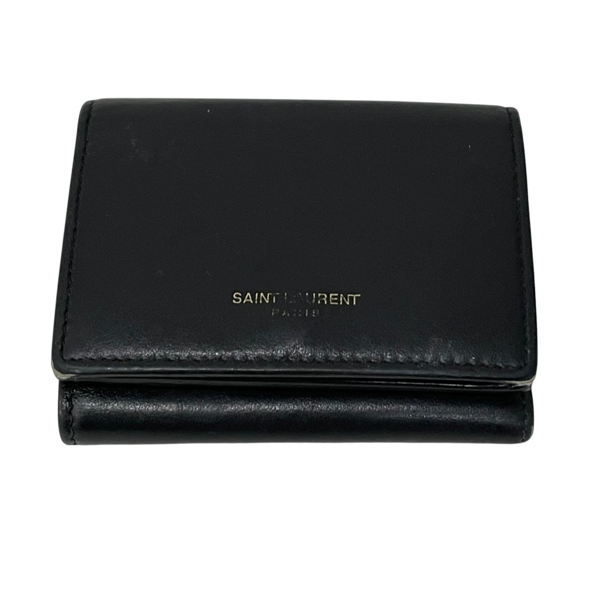 【中古】\u003cBR\u003eSaint Laurent Paris\u003cBR\u003e3つ折り紙入れ CFP4597841116 黒いこと\u003cBR\u003e【必要経費思いかえす】
