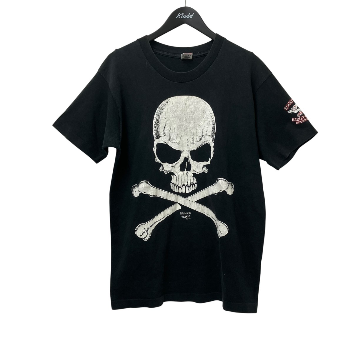 【中古】USED 90s FASHION VICTIM Harley後後ばらい ティーシャツ 黒いこと 大きさ：M 【040626】（ユーズド）
