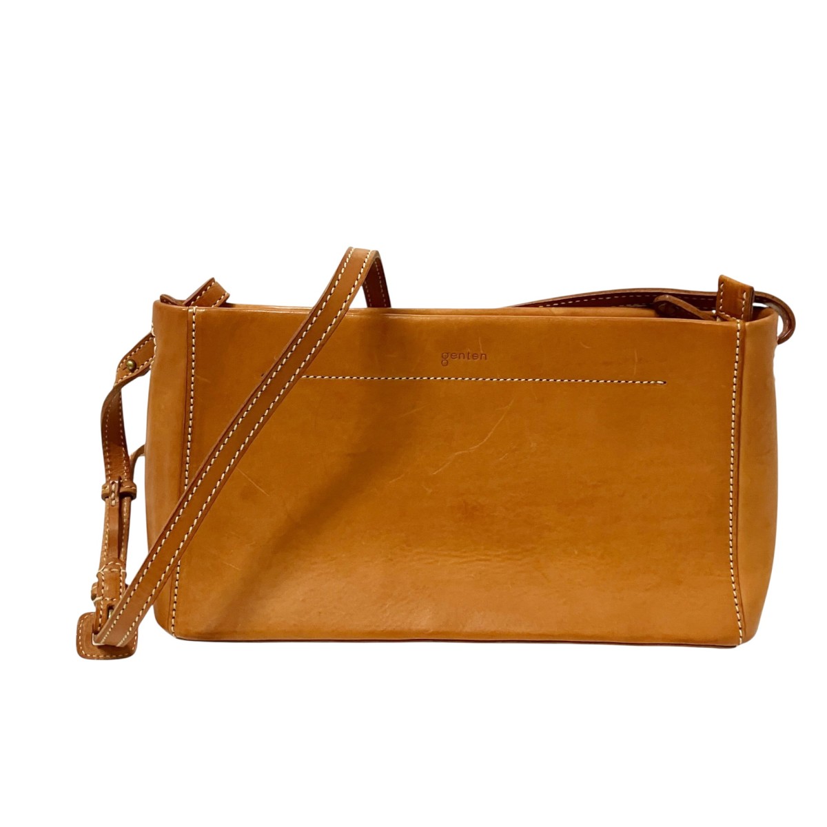 【中古】genten ショルダーバッグ 赤銅色 【040626】（ゲンテン）