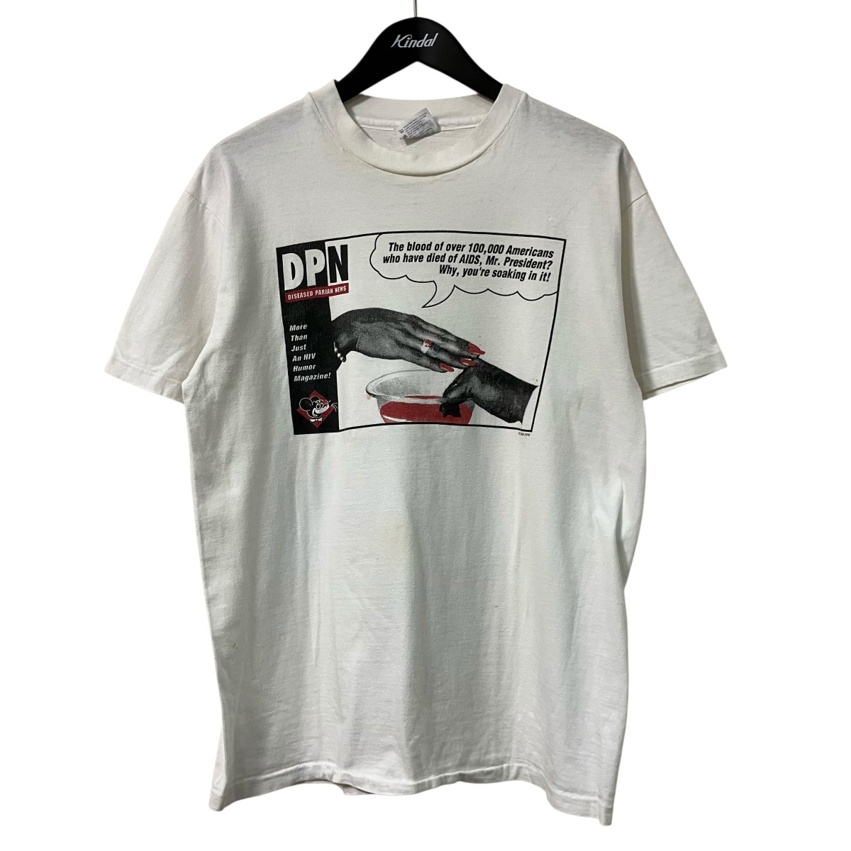【中古】USED ニュース番組調査報告 90s 向こう正面刷り上げるＴシャツ 白いこと 大きさ：L 【040626】（ユーズド）
