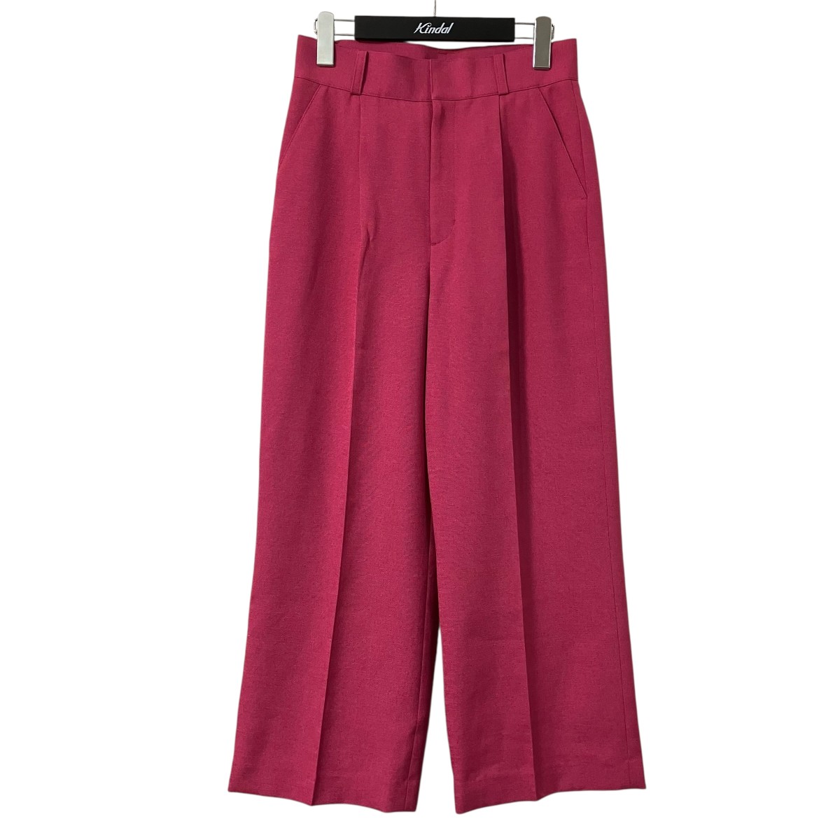 【中古】ANAYI リネンライクオックスワイドパンツ タックワイドパンツ 102317 13 140 04 380 ショッキングさくら色 大きさ：38 【040626】（アナイ）