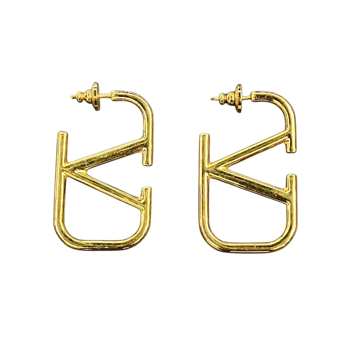 【中古】VALENTINO Vロゴシグネチャーメタルピアス ゴールド 【040626】（ヴァレンチノ）
