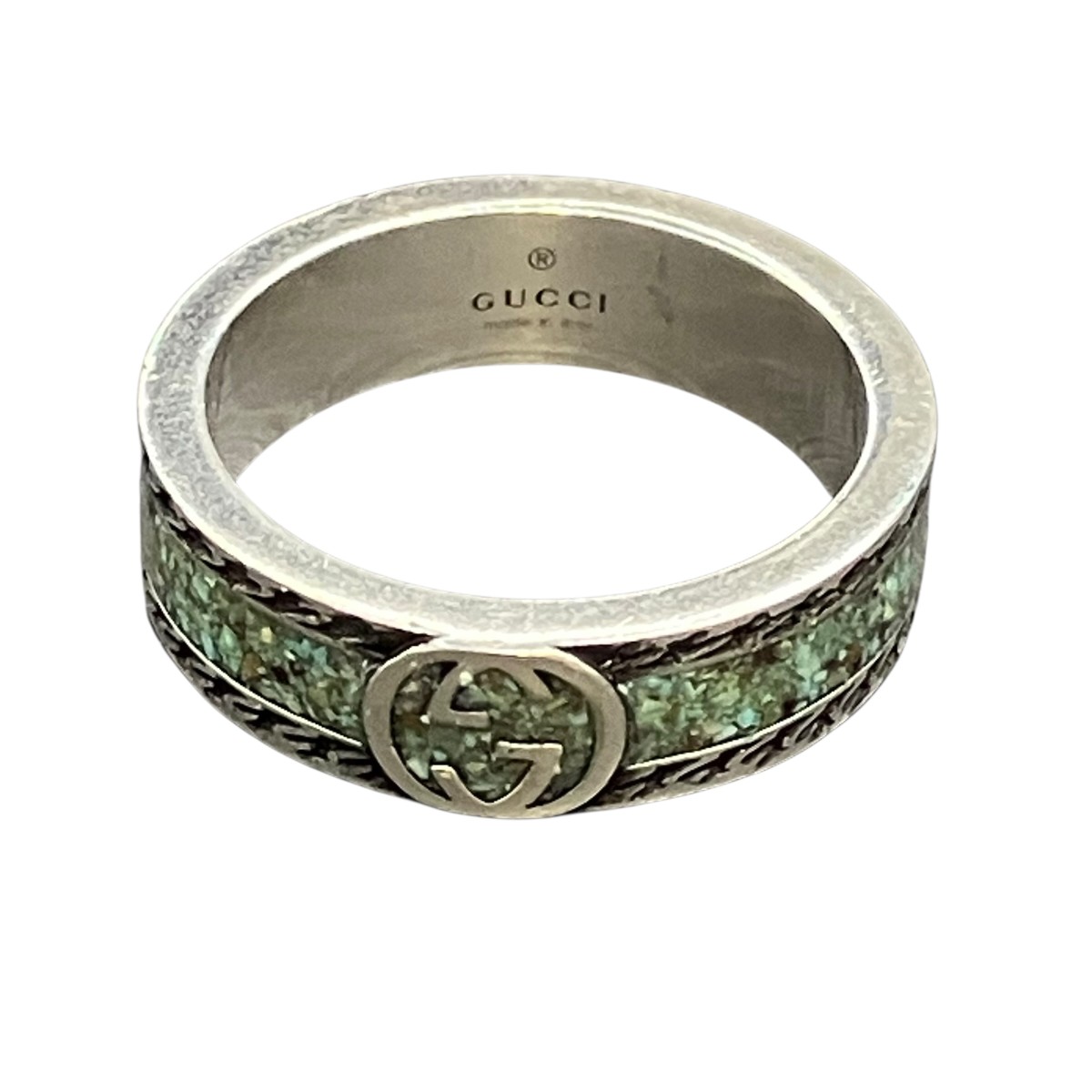 【中古】GUCCI 緑であることエナメル 大きさ：約18号 【040626】（グッチ）