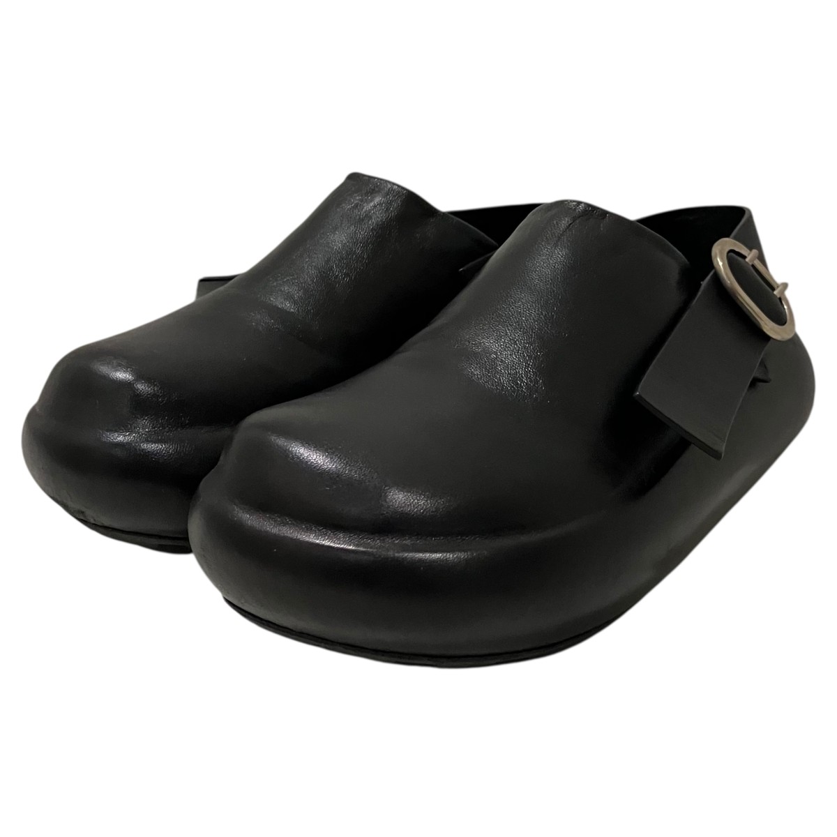 【中古】JIL SANDER クロッグサンダル 黒いこと 大きさ：37 【040626】（ジルサンダー）