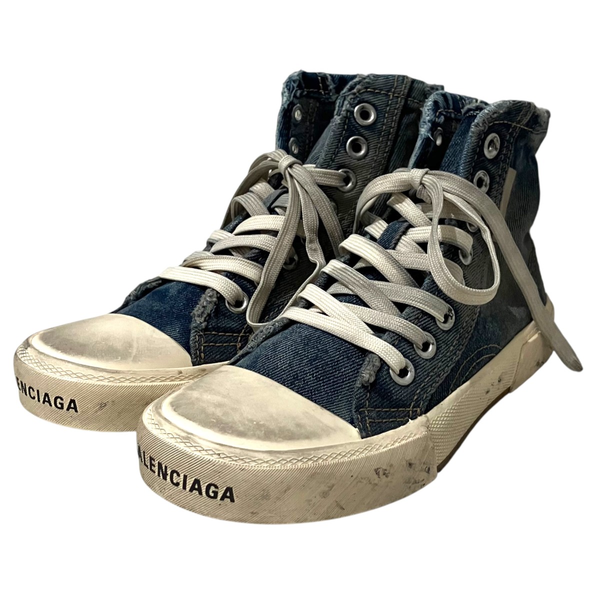 【中古】BALENCIAGA ハイカットスニーカー 688756 インディゴ 大きさ：23糎 【040626】（バレンシアガ）
