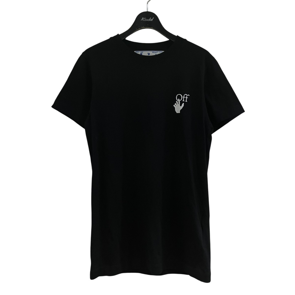【中古】OFFWHITE バックバイヤスプリントティーシャツ 黒いこと 大きさ：XXS 【040626】（象牙色）