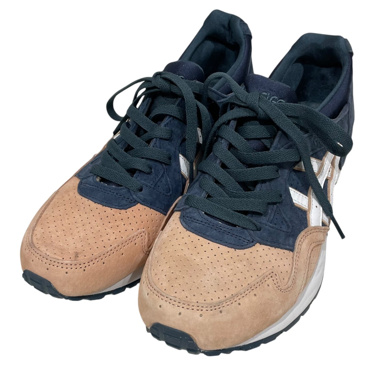 【中古】asics×KITH 21AW スニーカー GEL-LYTE V SALMON TOE 先だつもの点火装置5 サーモントゥ 1201A542 ネイビー・ピンク 大きさ：28.5珊 【040626】（アシックス×口づけ）