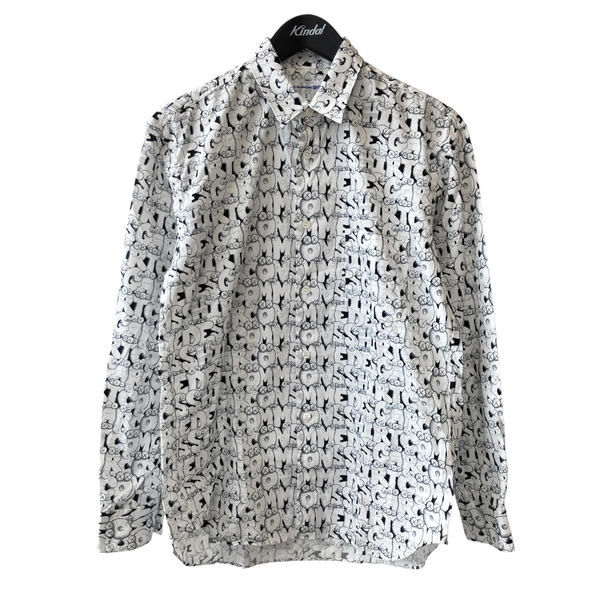 【中古】COMME des GARCONS SHIRT 総柄 長袖プルオーバー FH-B029 白いこと 大きさ：XS 【050626】（コムデギャルソンシャツ）