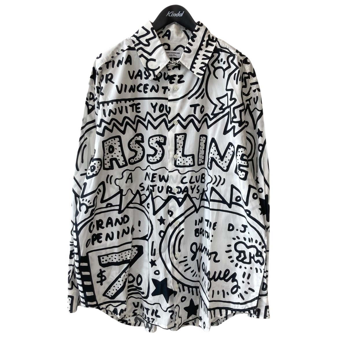 【中古】HONEY FUCKING DIJON×Keith Haring 総柄 長袖プルオーバー HFD05 白いこと 大きさ：M 【050626】（お前さん ファッキング ディジョン）