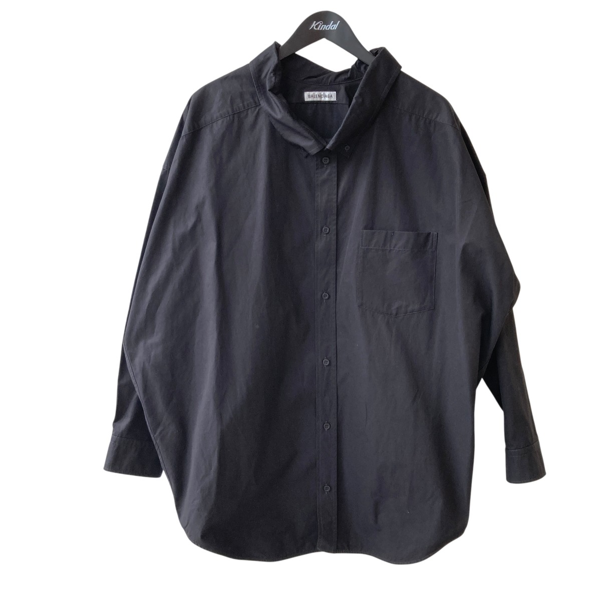 【中古】BALENCIAGA うしろ側ロゴタイプ オーバーサイズシャツ 622050 黒いこと 大きさ：34 【050626】（バレンシアガ）