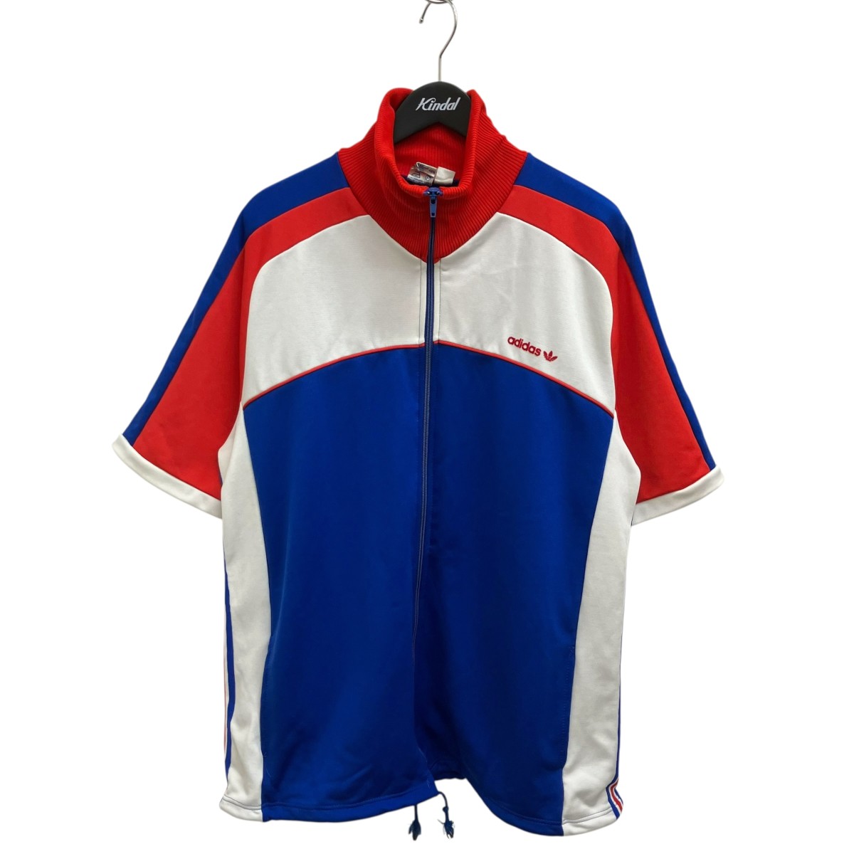 【中古】adidas 半袖貨物自動車上衣 青碧×赤いこと×白いこと 大きさ：192 【050626】（アディダス）