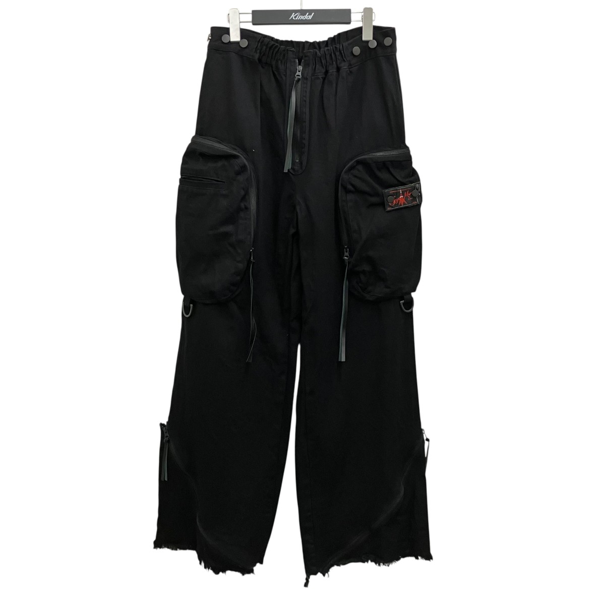 【中古】SYUMAN． 【PARACHUTE CARGO TROUSERS】 パラシュートカーゴパンツ 25fw-MS001-B 黒いこと 大きさ：1 【040626】（シュウマン）
